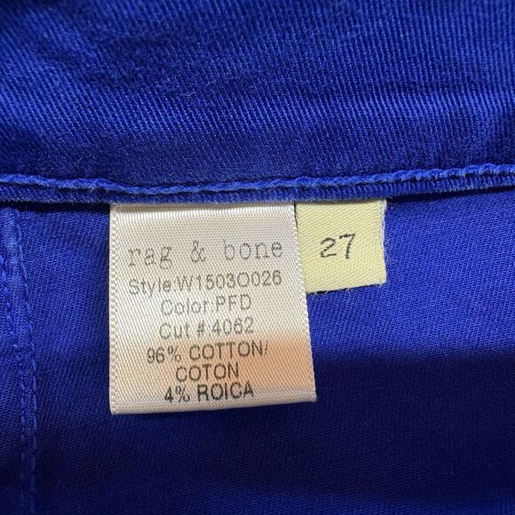 Rag & Bone Jeans Size 27 The Legging Cobalt Blue Stretch Skinny - Picture 11 of 11